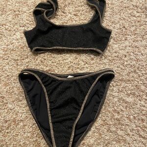 Black Glitter Bikini Set